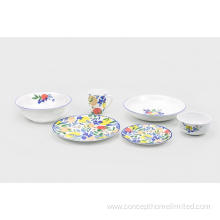 Porcelain dinner set with decal